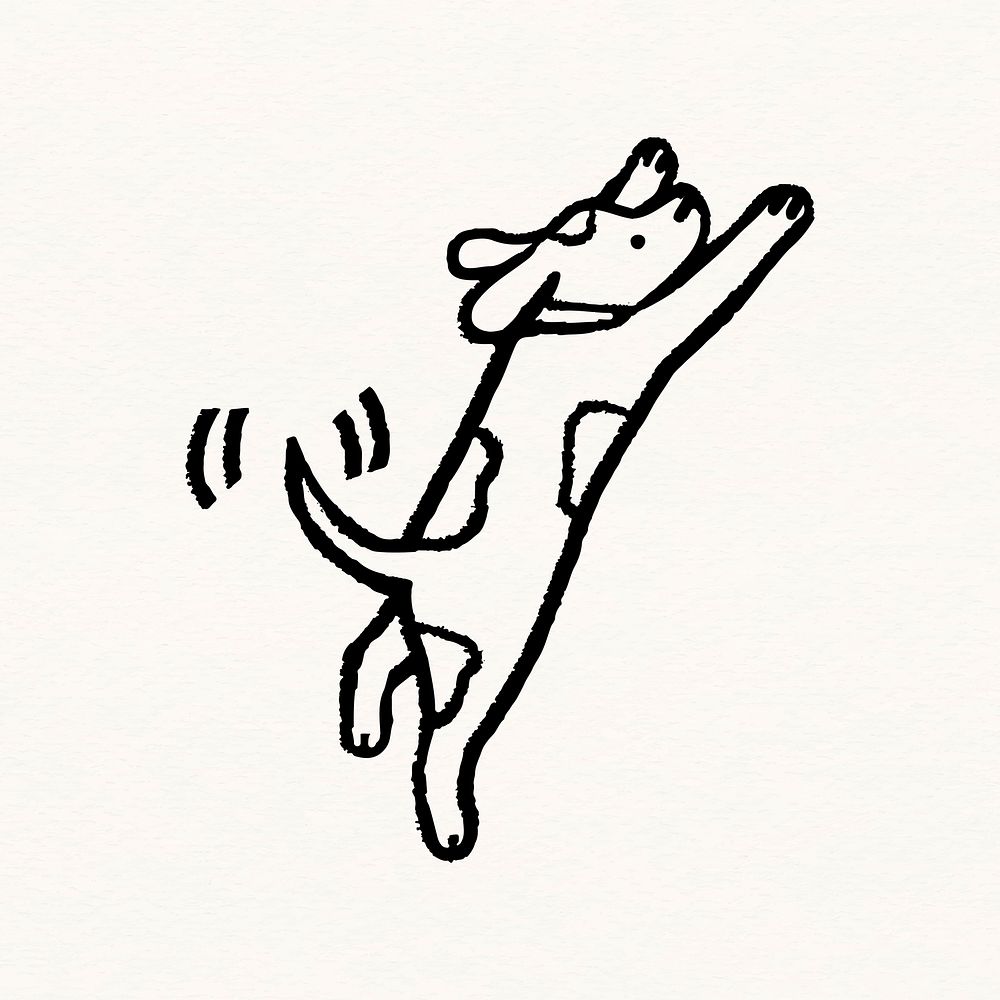 Cute dog doodle sticker, animal cartoon illustration vector