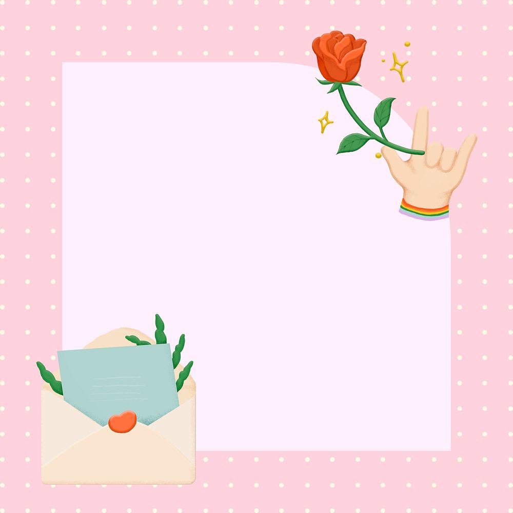 Cute doodle frame, valentine&rsquo;s, lifestyle psd