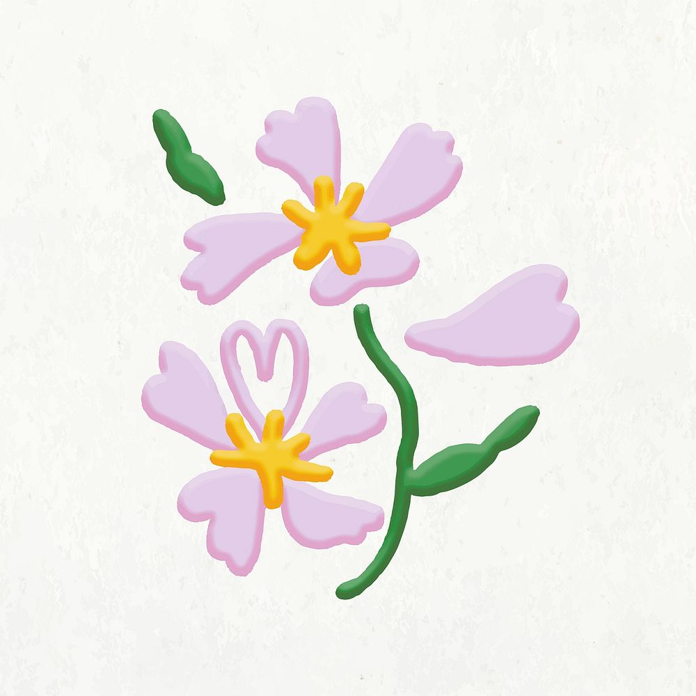 Flower sticker, nature, lifestyle emoji design element vector