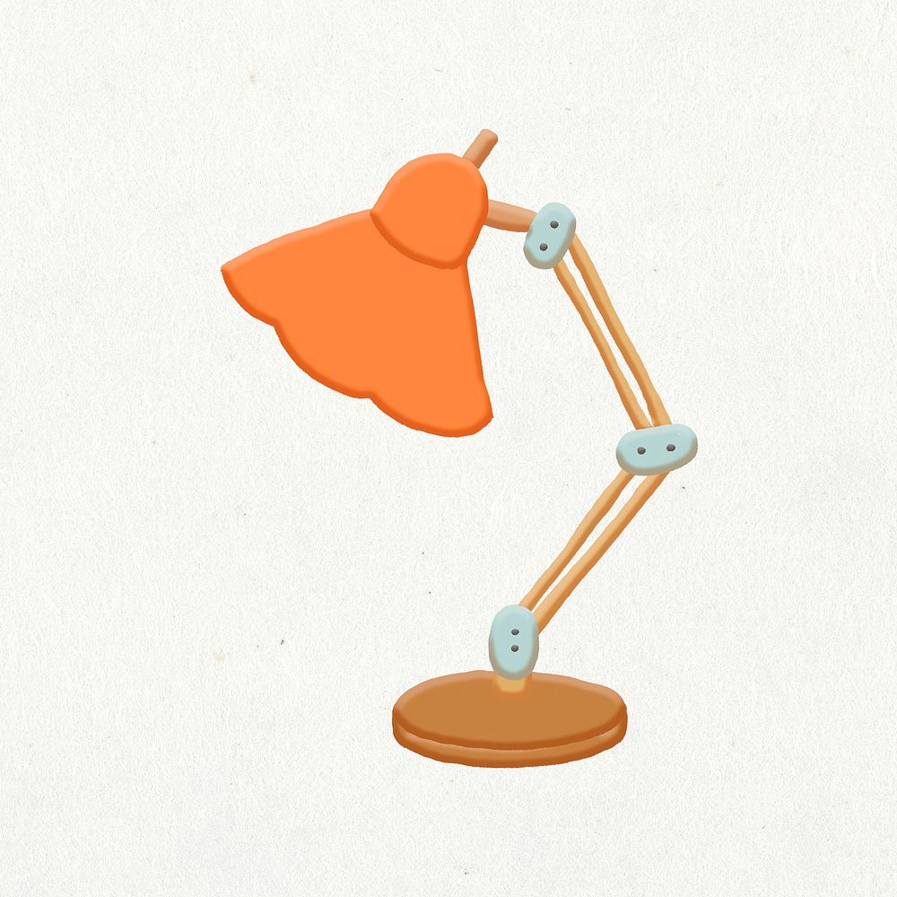 Desk lamp, lifestyle emoji design element psd