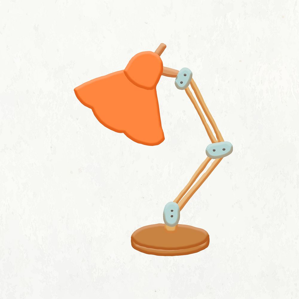 Desk lamp, lifestyle emoji design element vector