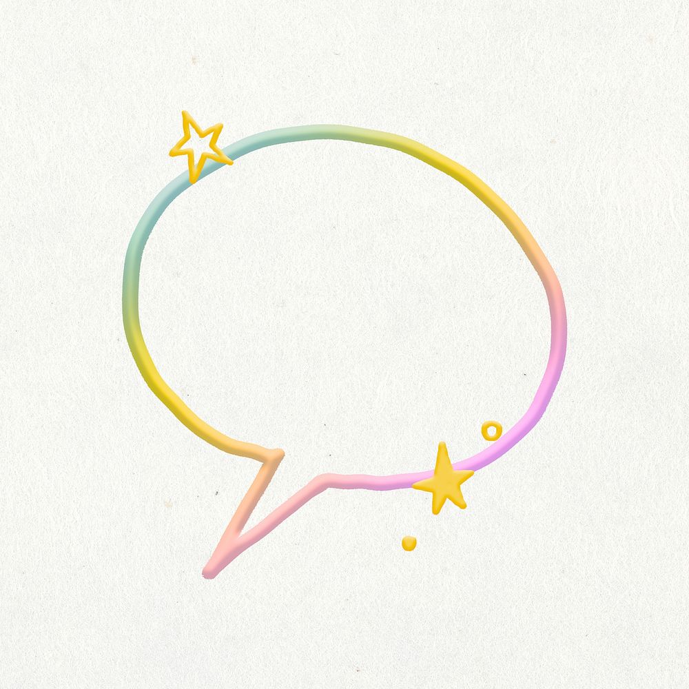 Speech bubble sticker, communication, lifestyle emoji design element psd