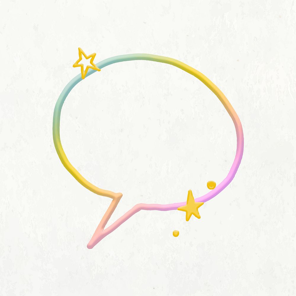 Speech bubble sticker, communication, lifestyle emoji design element vector