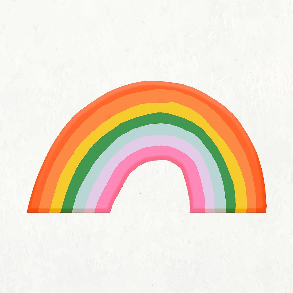 Aesthetic rainbow sticker, weather collage element vector