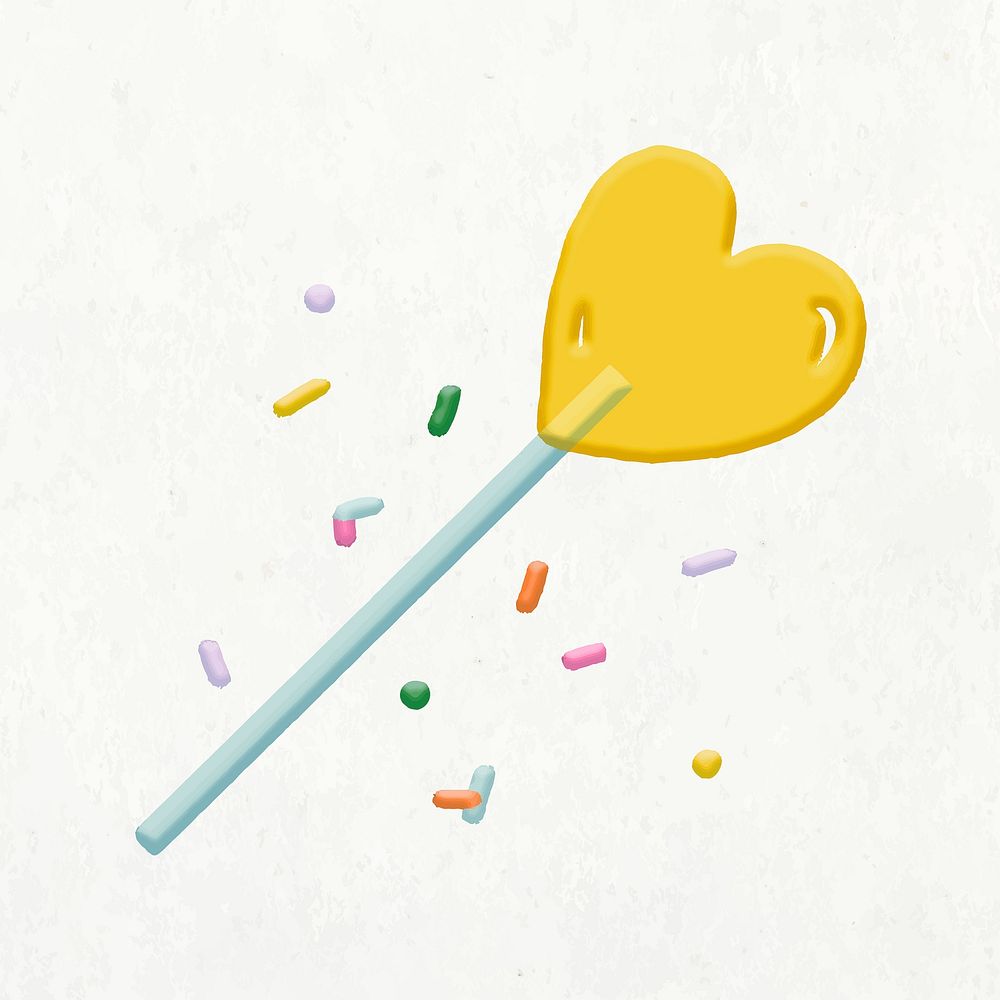Heart lollipop sticker, valentine's, lifestyle emoji design element vector