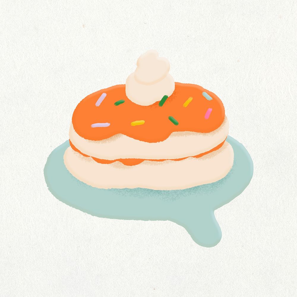 Aesthetic pancake, dessert collage element, minimal illustration