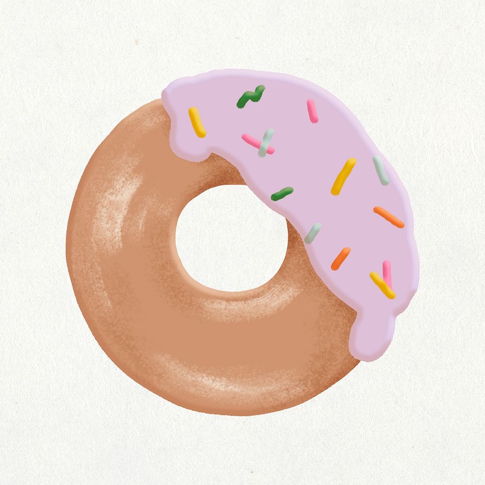 Aesthetic donut, dessert collage element, minimal illustration