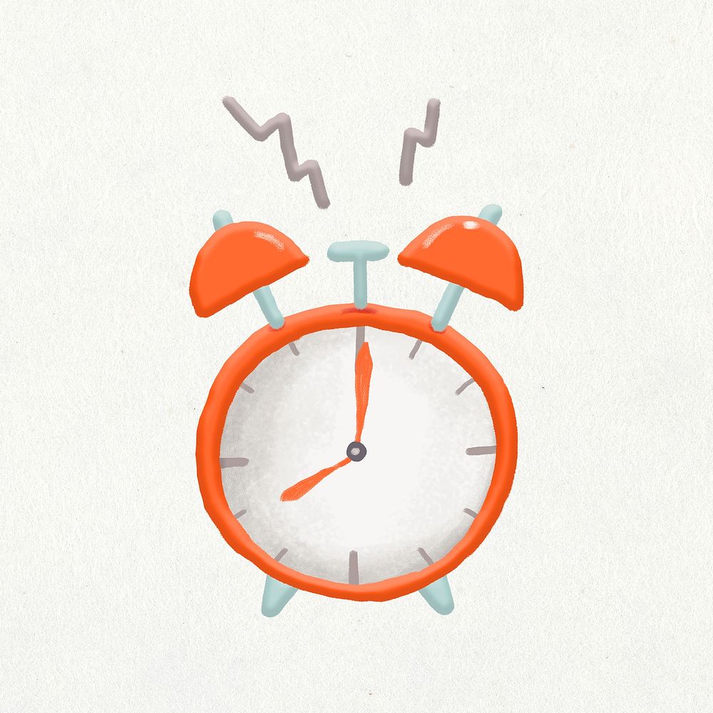 Alarm clock sticker, time, emoji design element psd