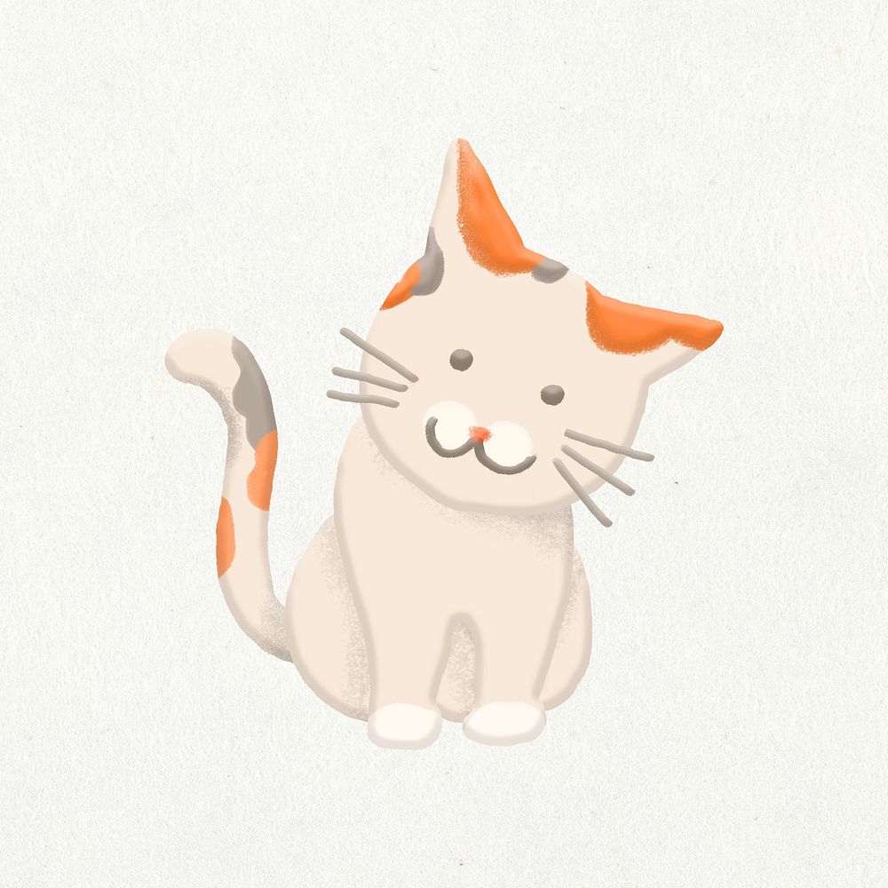 Cat sticker, animal, lifestyle emoji design element psd