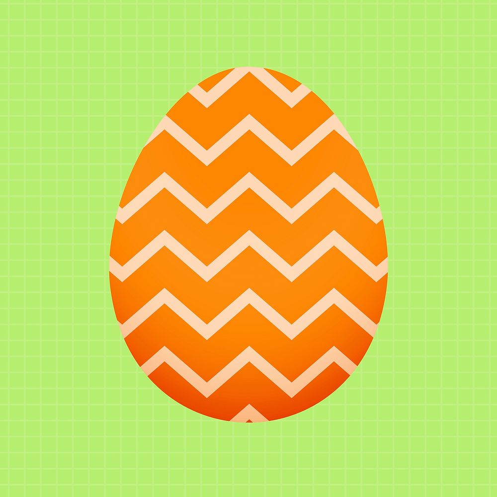 Zigzag Easter egg clipart, orange Free Photo rawpixel
