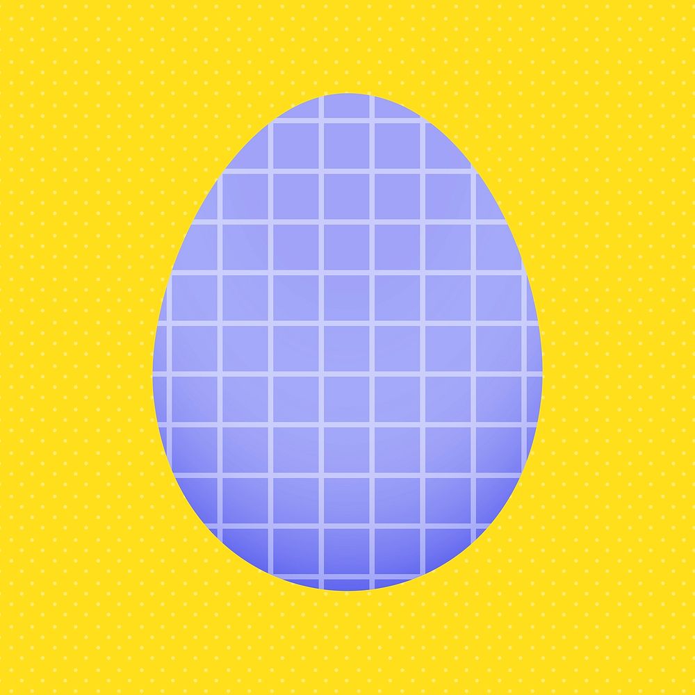 Purple Easter egg sticker, grid pattern in festive design vector