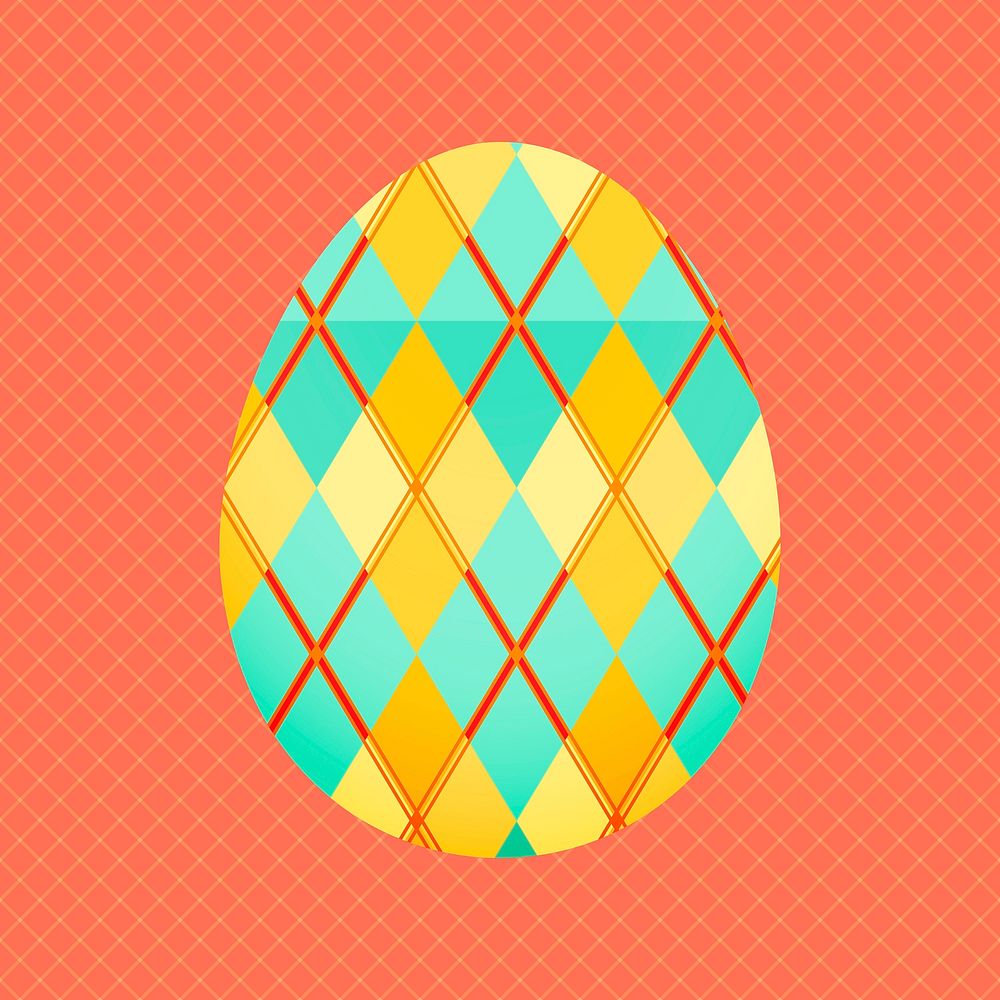 Festive Easter egg sticker, abstract pattern design vector