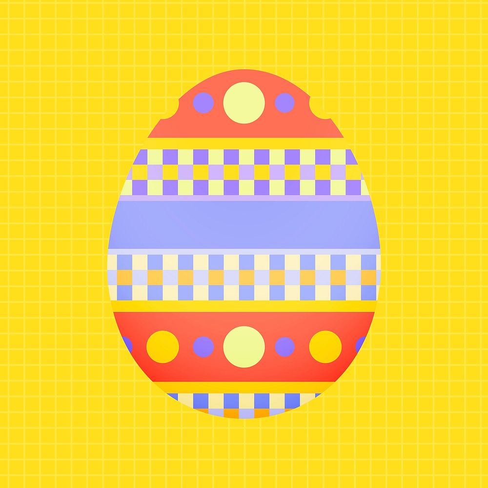 Colorful Easter egg clipart, tribal pattern design