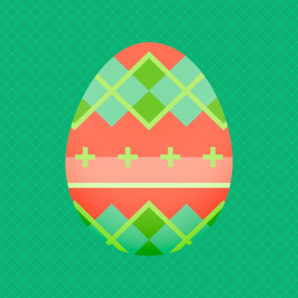 Abstract Easter egg sticker, festive pattern design psd