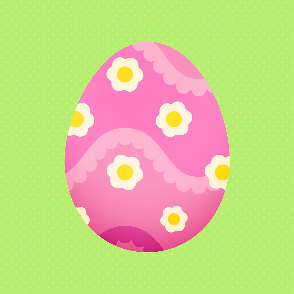 Floral Easter egg collage element, pink pattern design