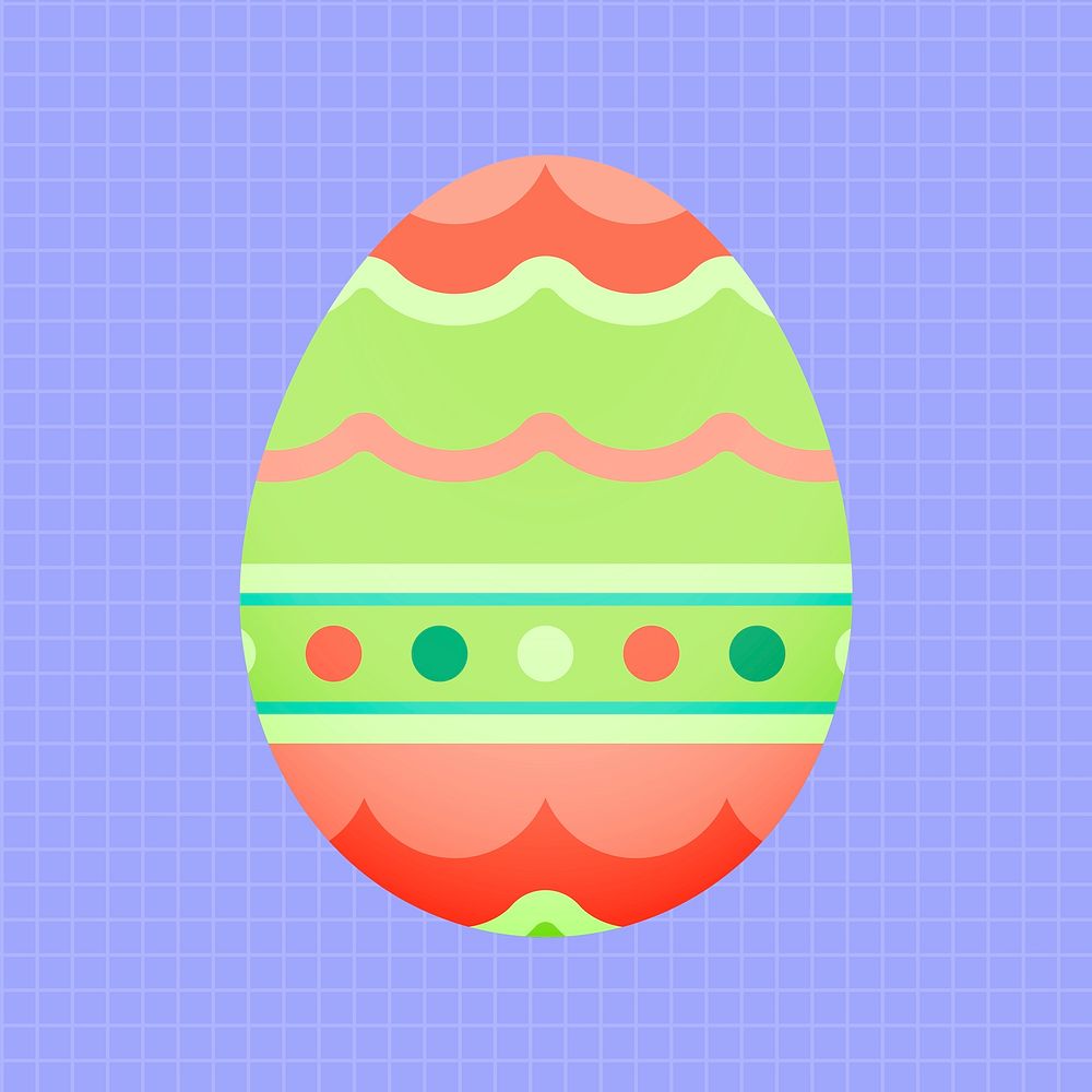Festive Easter egg collage element, abstract pattern design psd