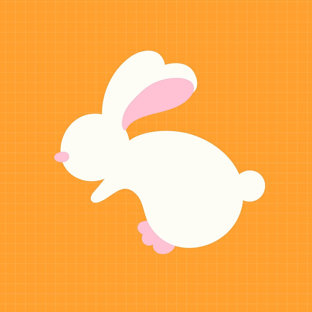 Easter rabbit sticker, festive animal illustration vector