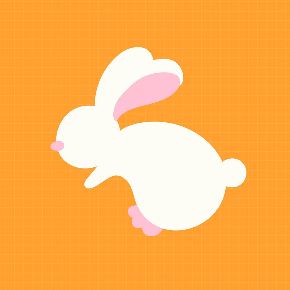 Easter rabbit sticker, festive animal illustration psd