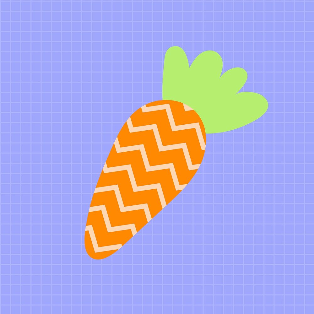 Carrot vegetable sticker, cute Easter collage element vector