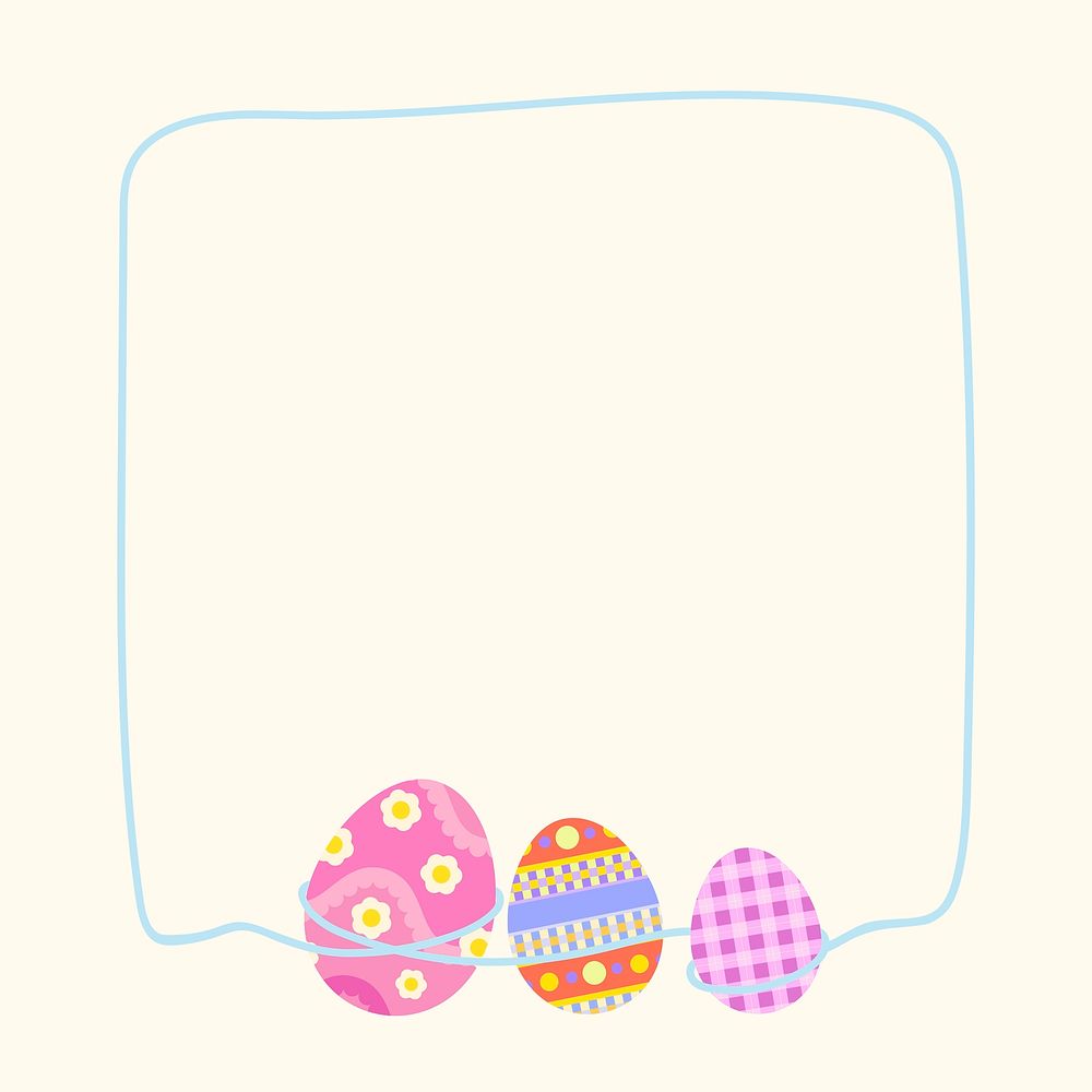 Easter egg frame background, festive pastel design vector