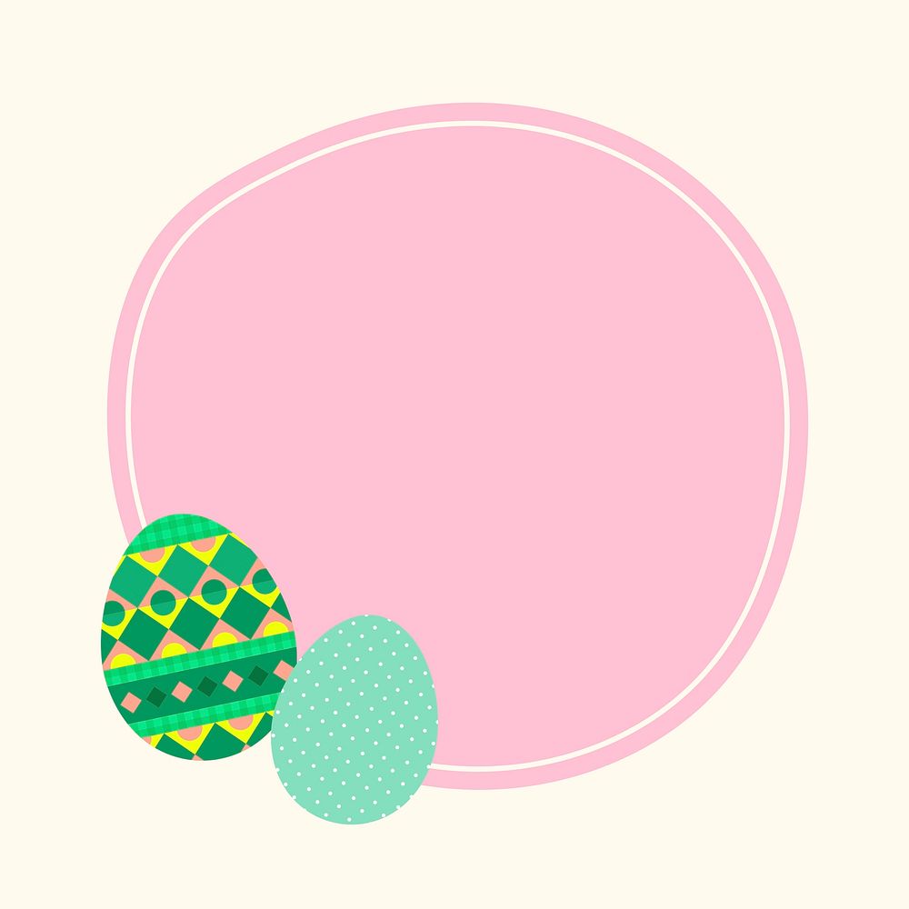 Easter egg frame background, festive pastel design psd
