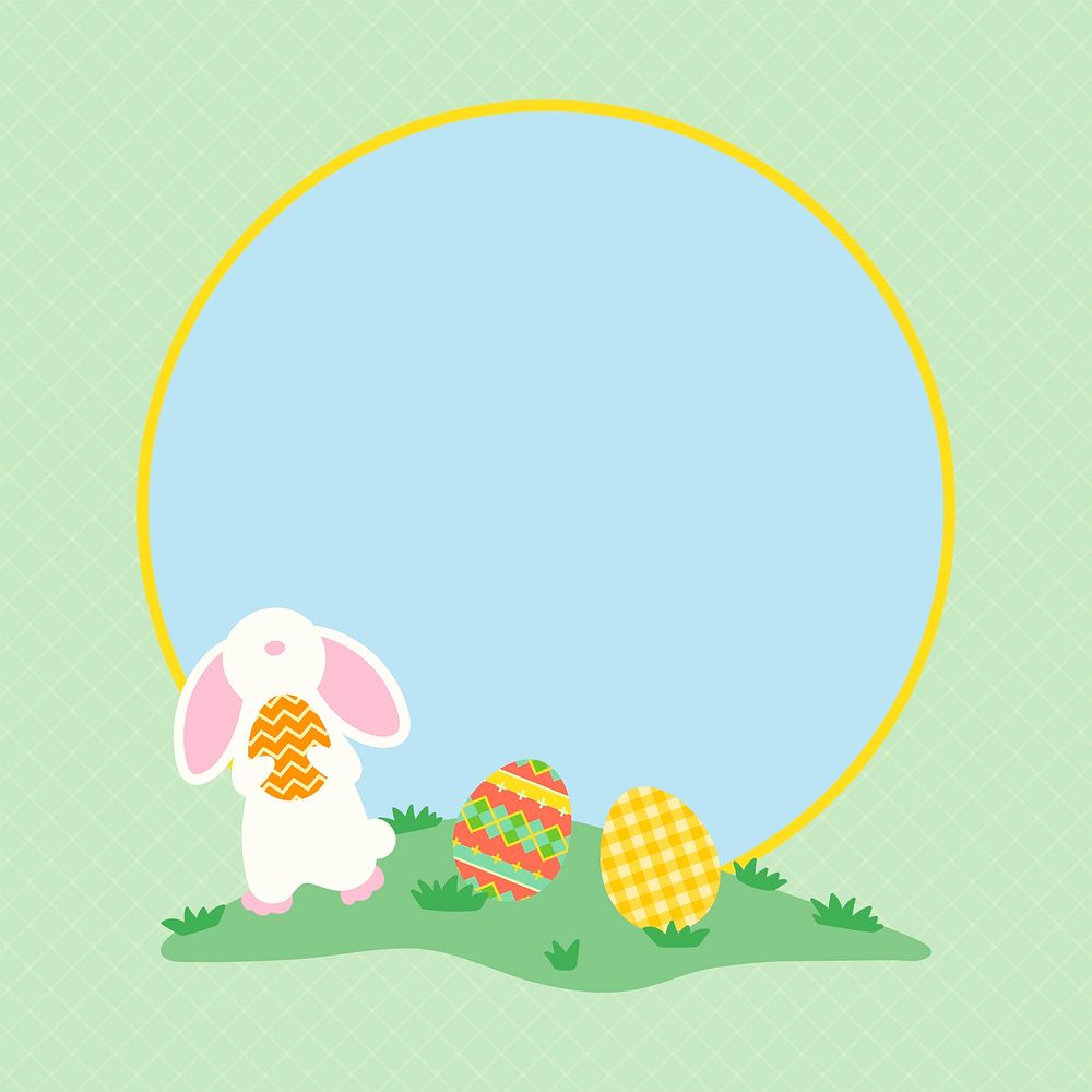 Easter bunny frame background, pastel cute design
