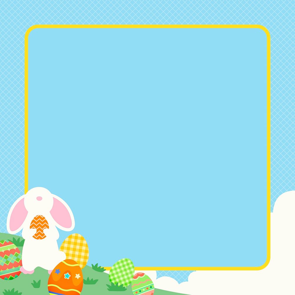 Festive Easter frame background, cute patterned eggs vector