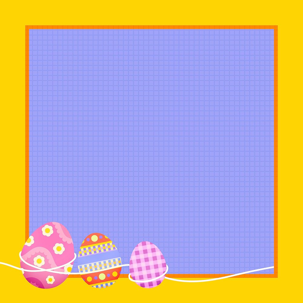 Festive Easter frame background, cute patterned eggs