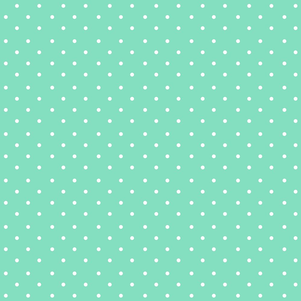 Green polka dot background, cute pattern design vector
