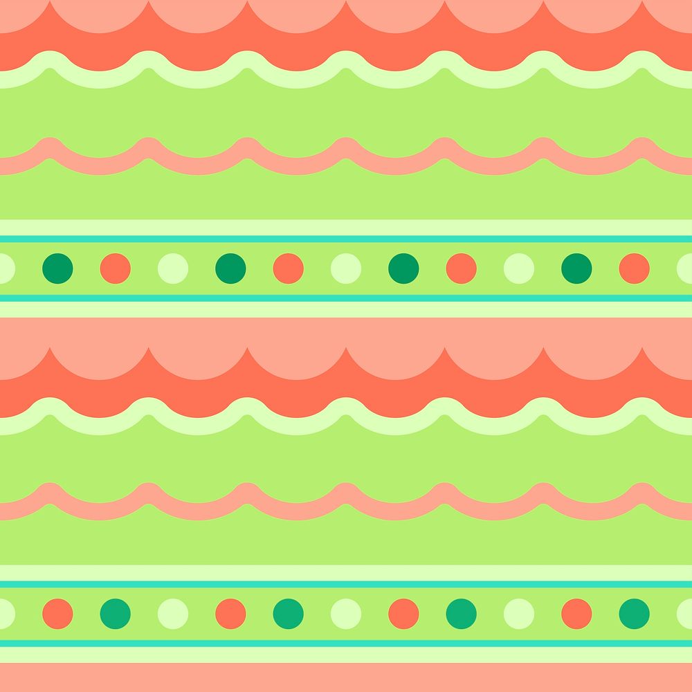 Green Christmas background, cute pattern design vector