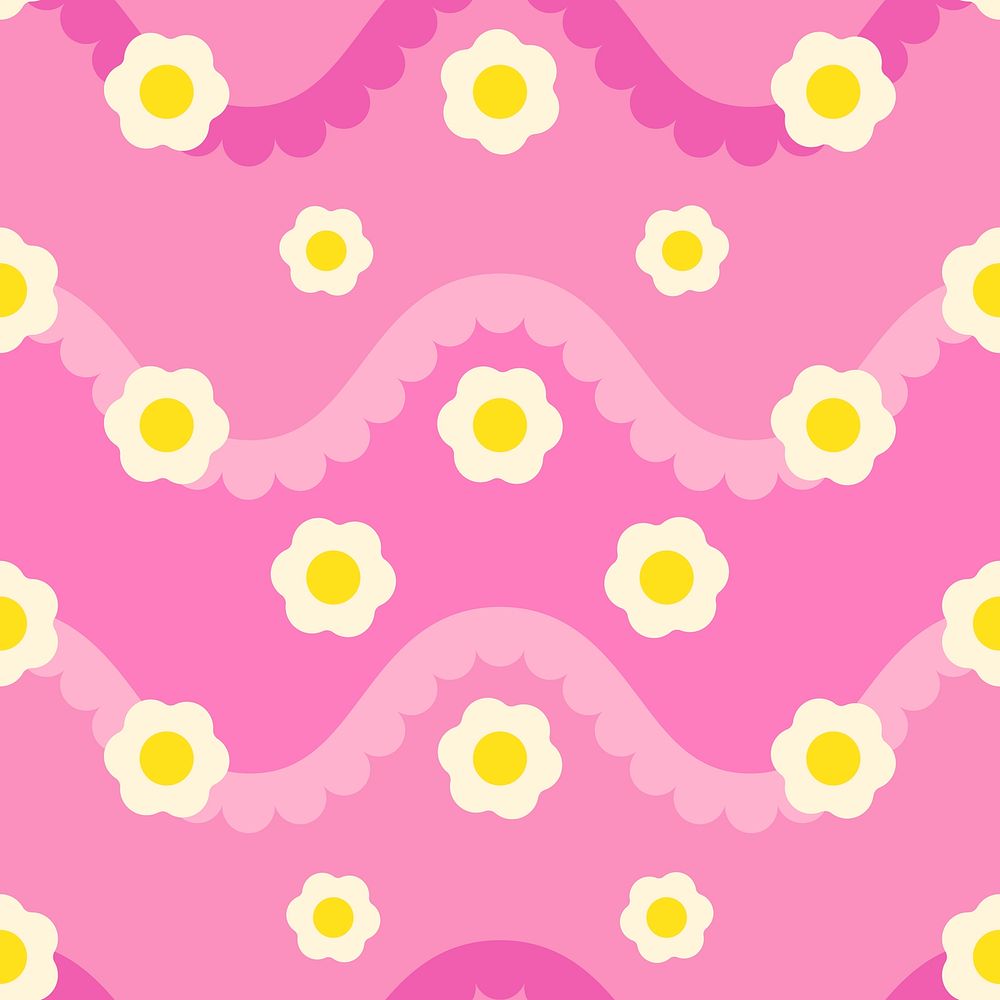 Pink flower pattern background, feminine design psd