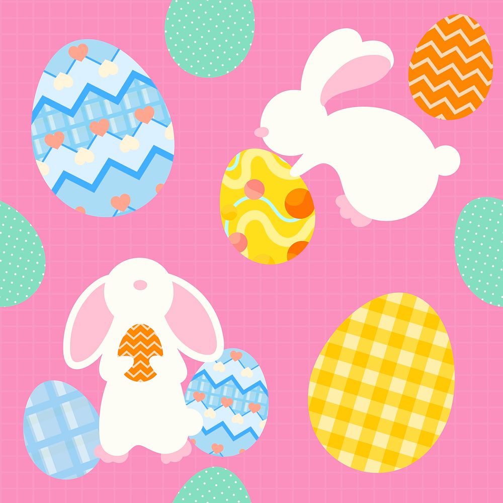 Easter pattern background, colorful festive design vector