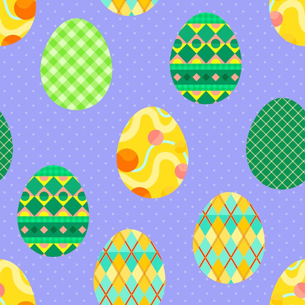Easter egg pattern background, cute purple design vector