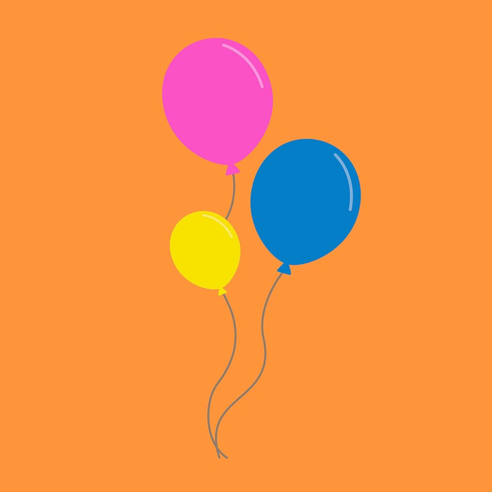 Colorful party balloons decoration illustration 