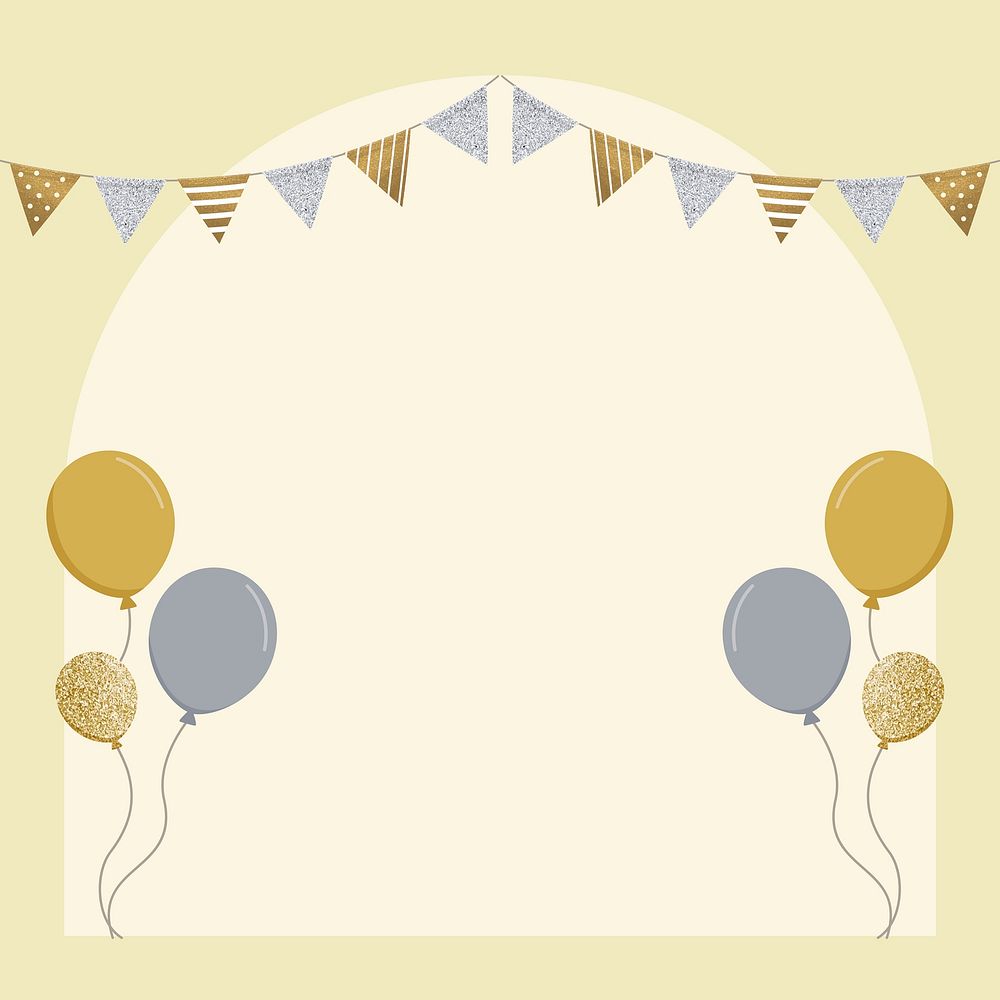 Gold party invitation frame background, celebration design