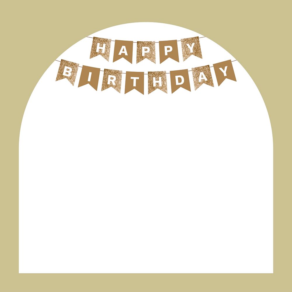 Happy birthday banner frame background, party design