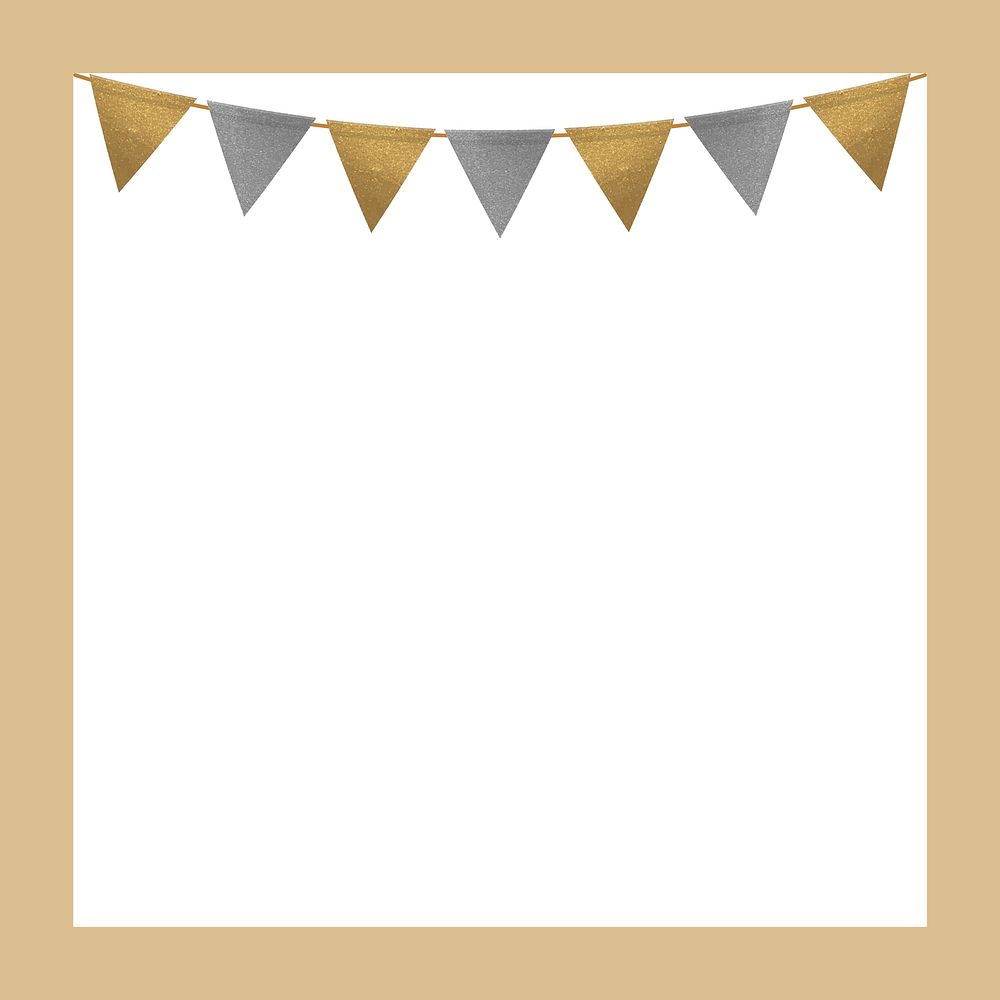 Gold party invitation frame background, celebration design vector
