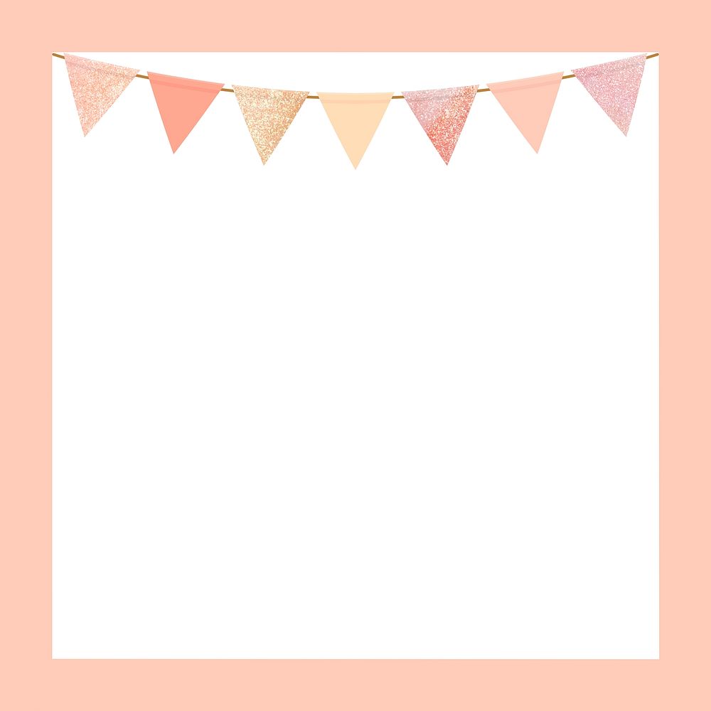 Cute square pastel party frame background