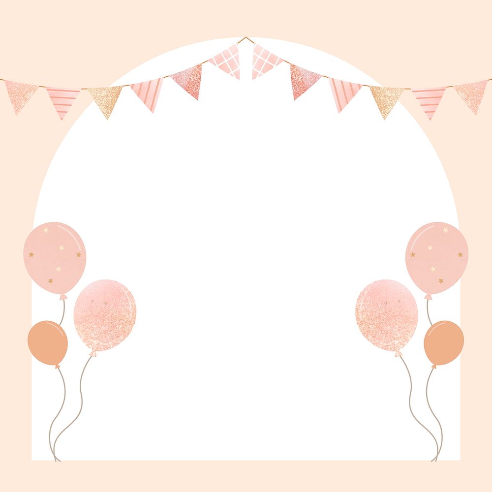 Pastel birthday invitation frame background, celebration design vector
