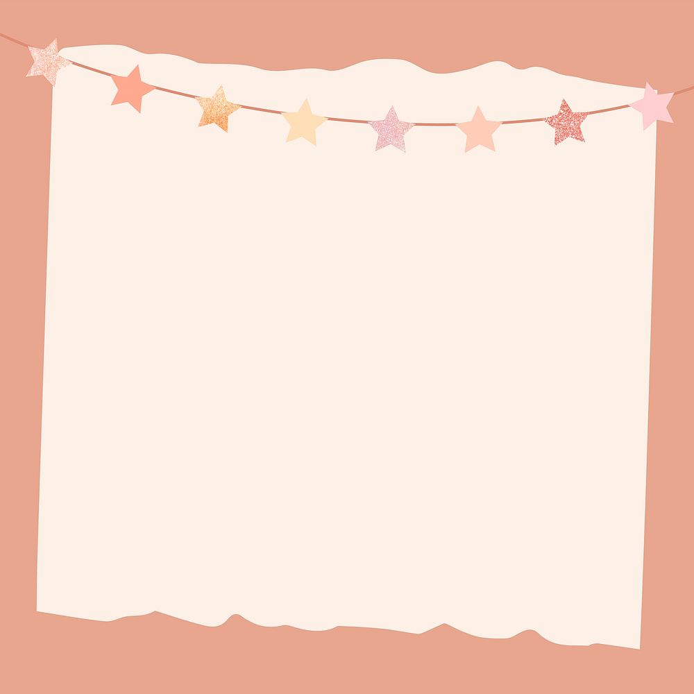 Square stars frame, party background