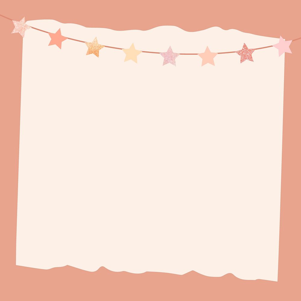 Star banner party frame background, psd