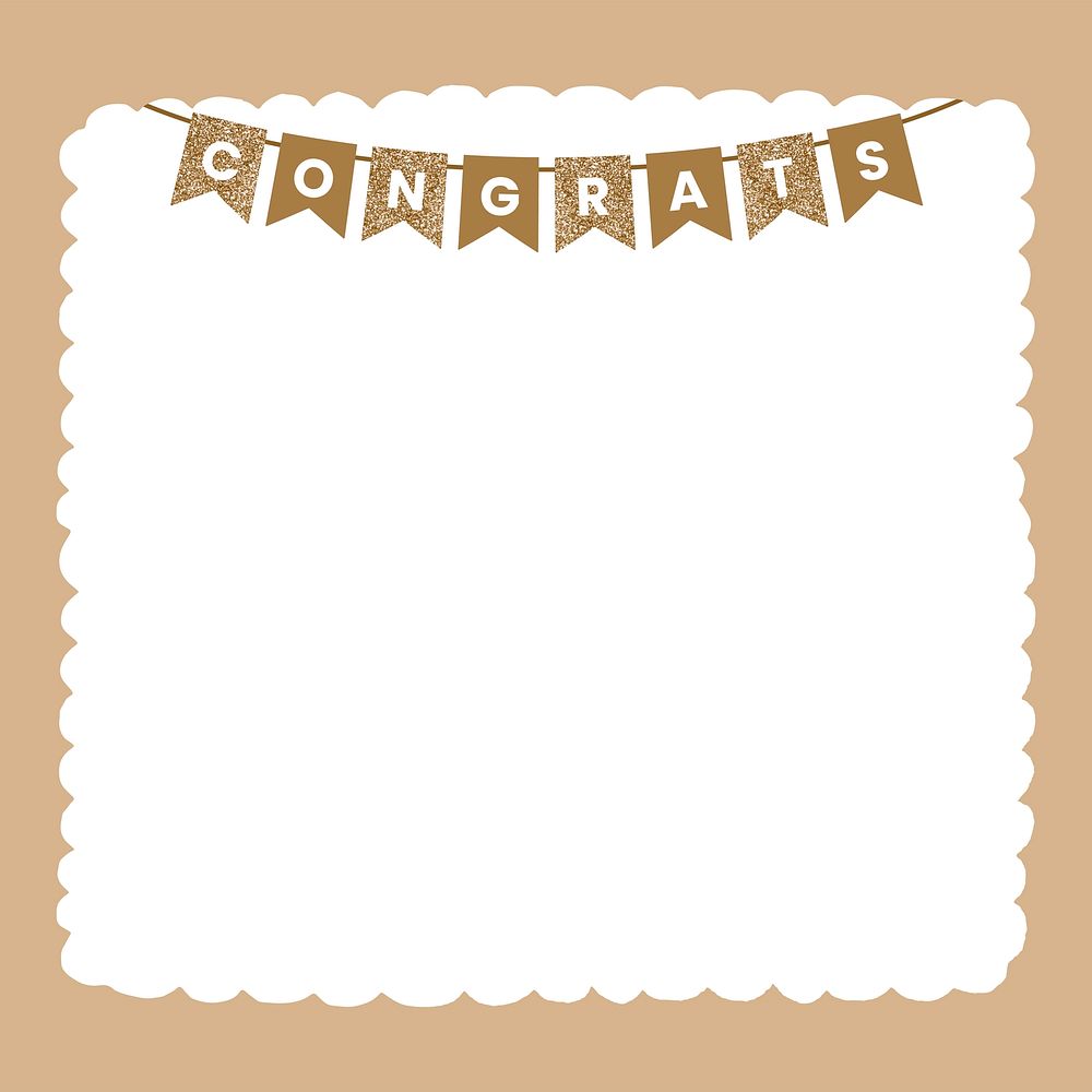 Cute gold party decoration frame background