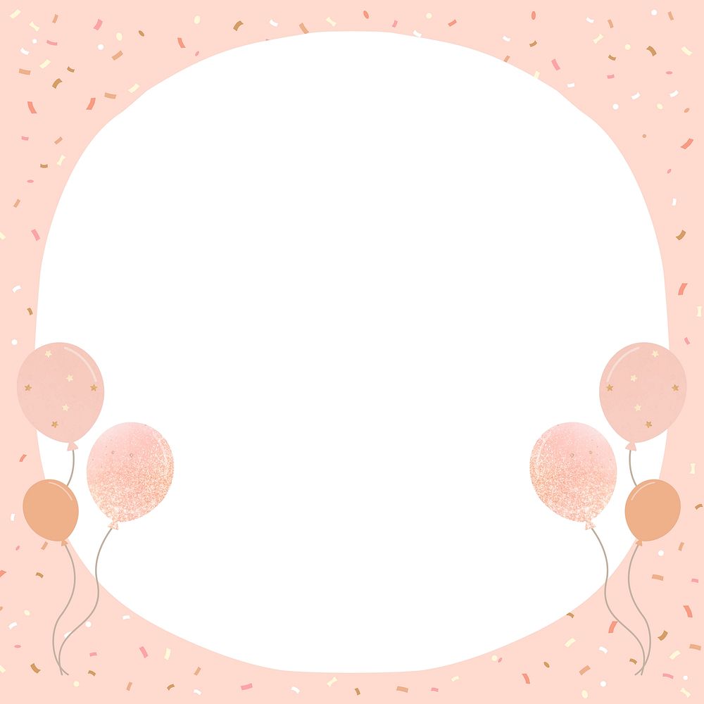 Pink birthday invitation frame background, celebration design vector
