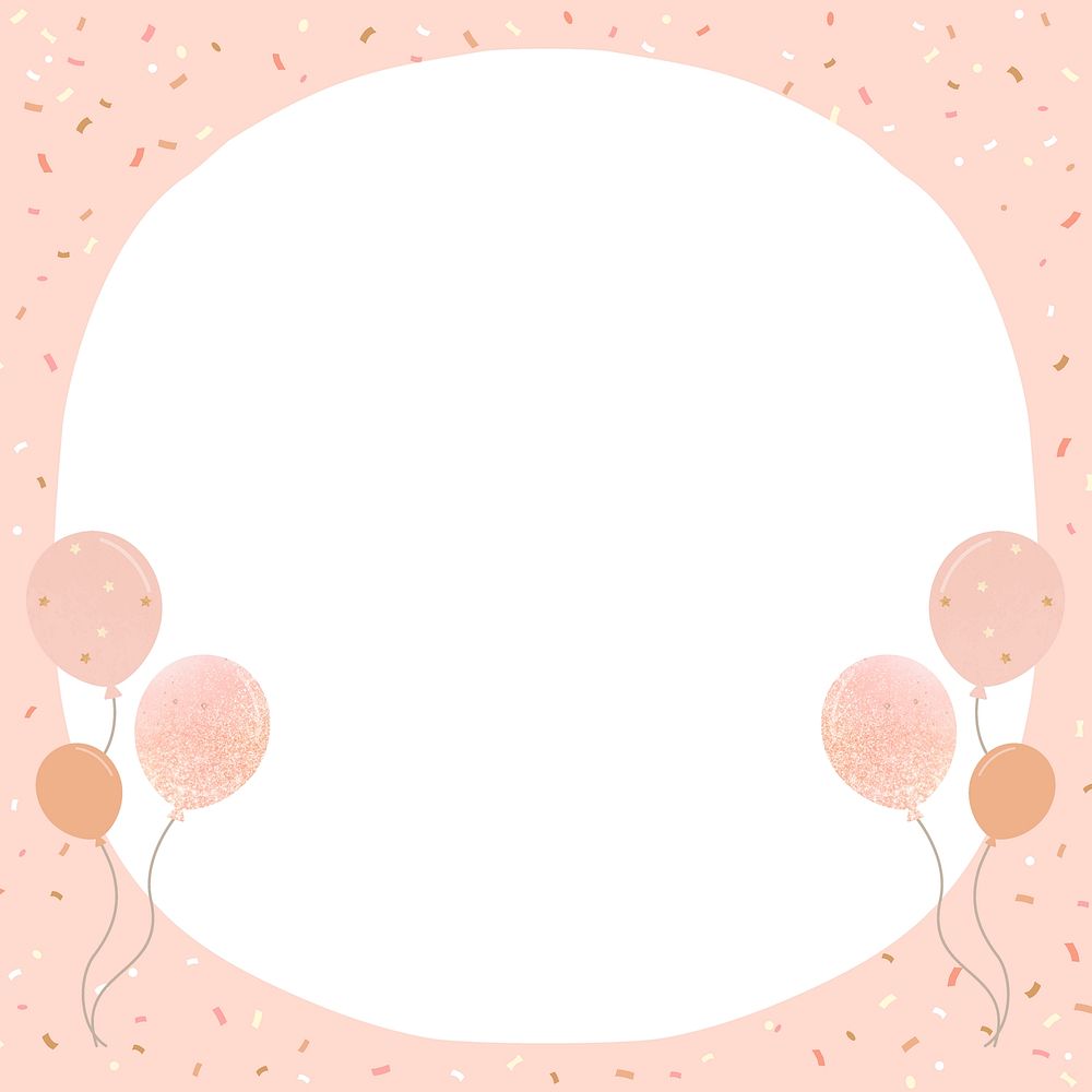 Pink birthday invitation frame background, celebration design psd