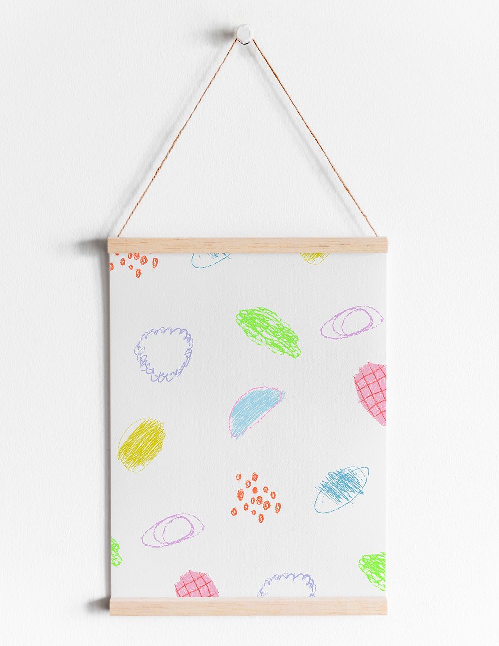 White board, kids pastel crayon abstract design