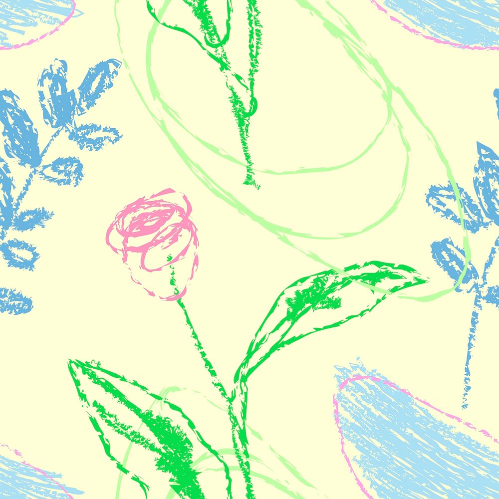 Yellow crayon scribble pattern background, feminine line art design vector
