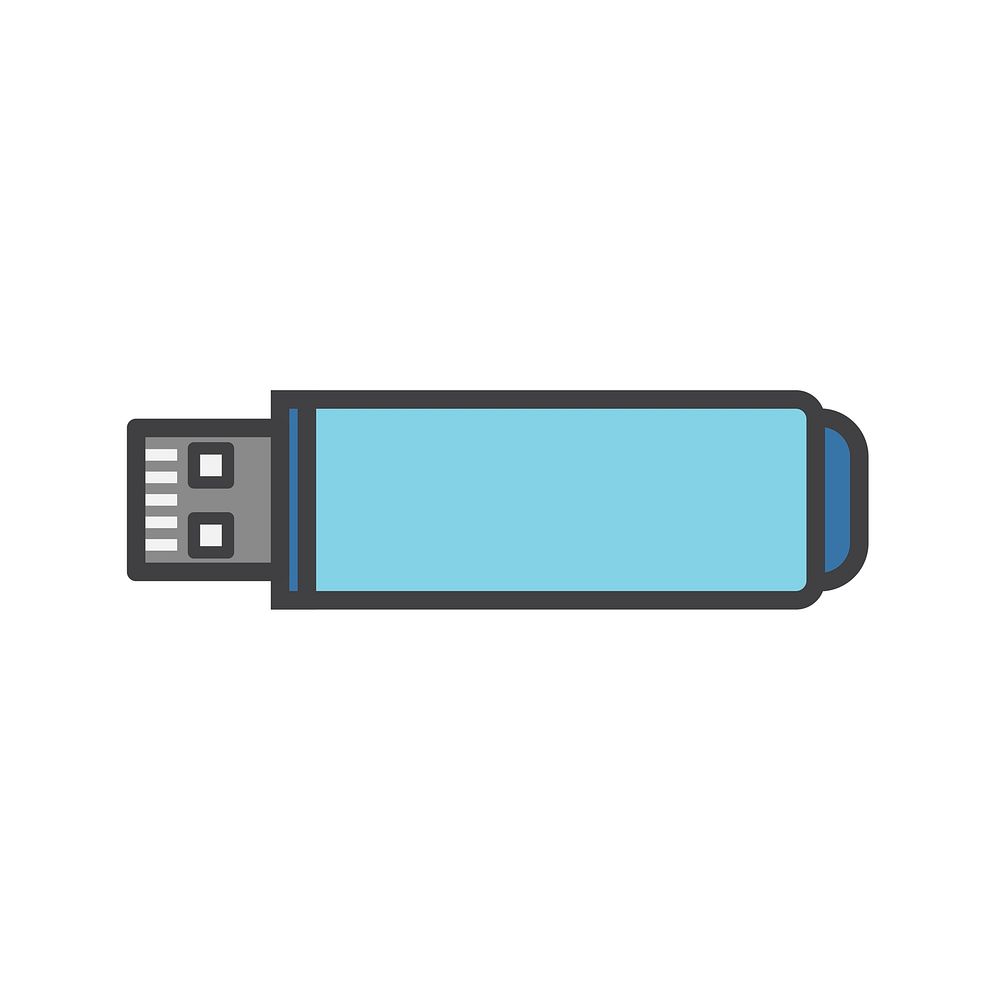 Flat illustration of a USB device