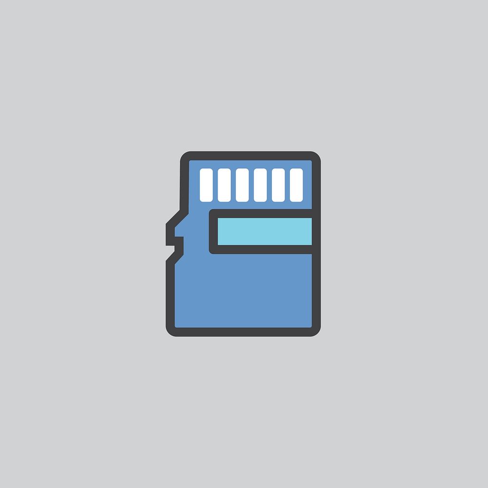Flat illustration of a digital memory card