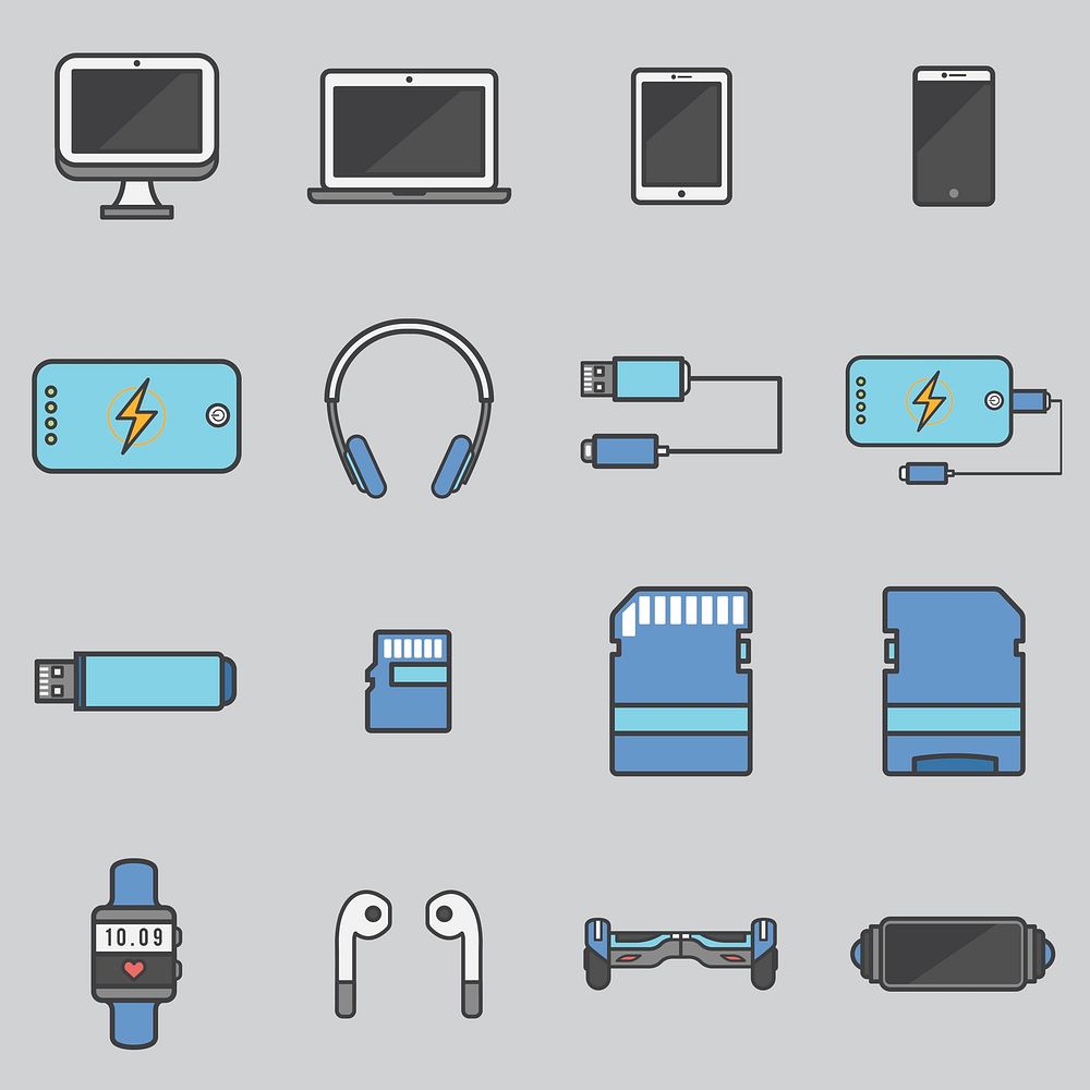 Set of technology graphics