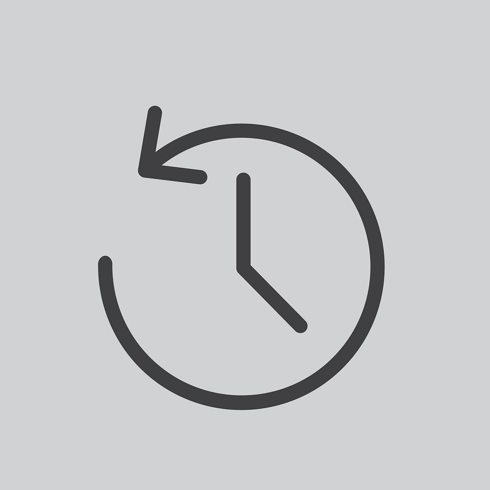 Simple illustration of a clock with a circular arrow